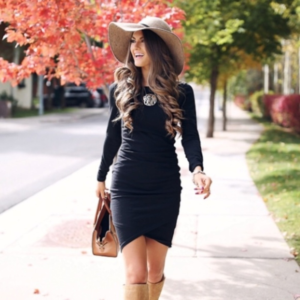 NWOT Nordstrom Leith Runched Long Sleeve dress S